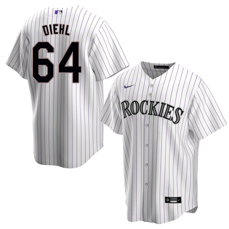 Nike Men #64 Phillip Diehl Colorado Rockies Baseball Jerseys Sale-White